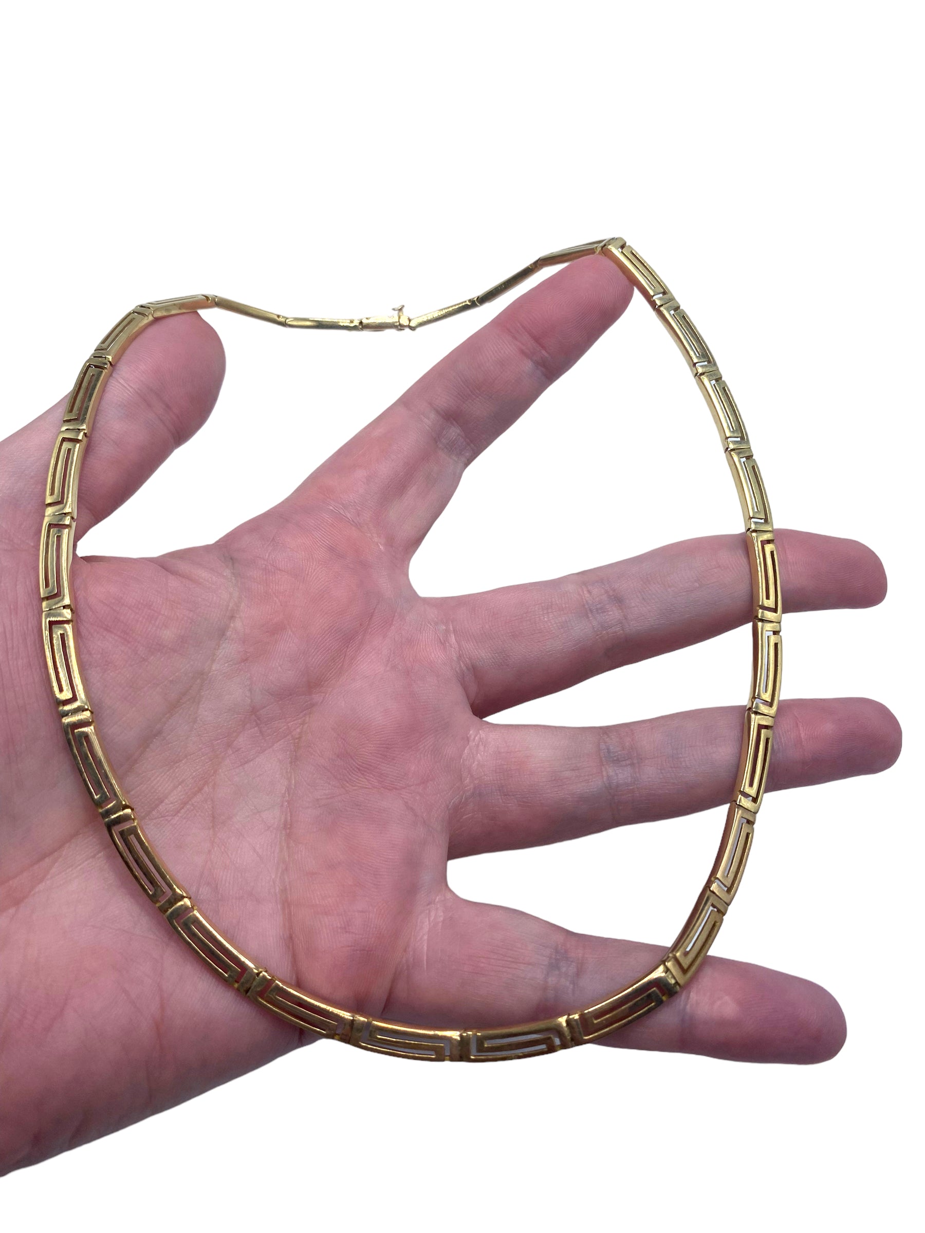 14k gold greek key necklace discount