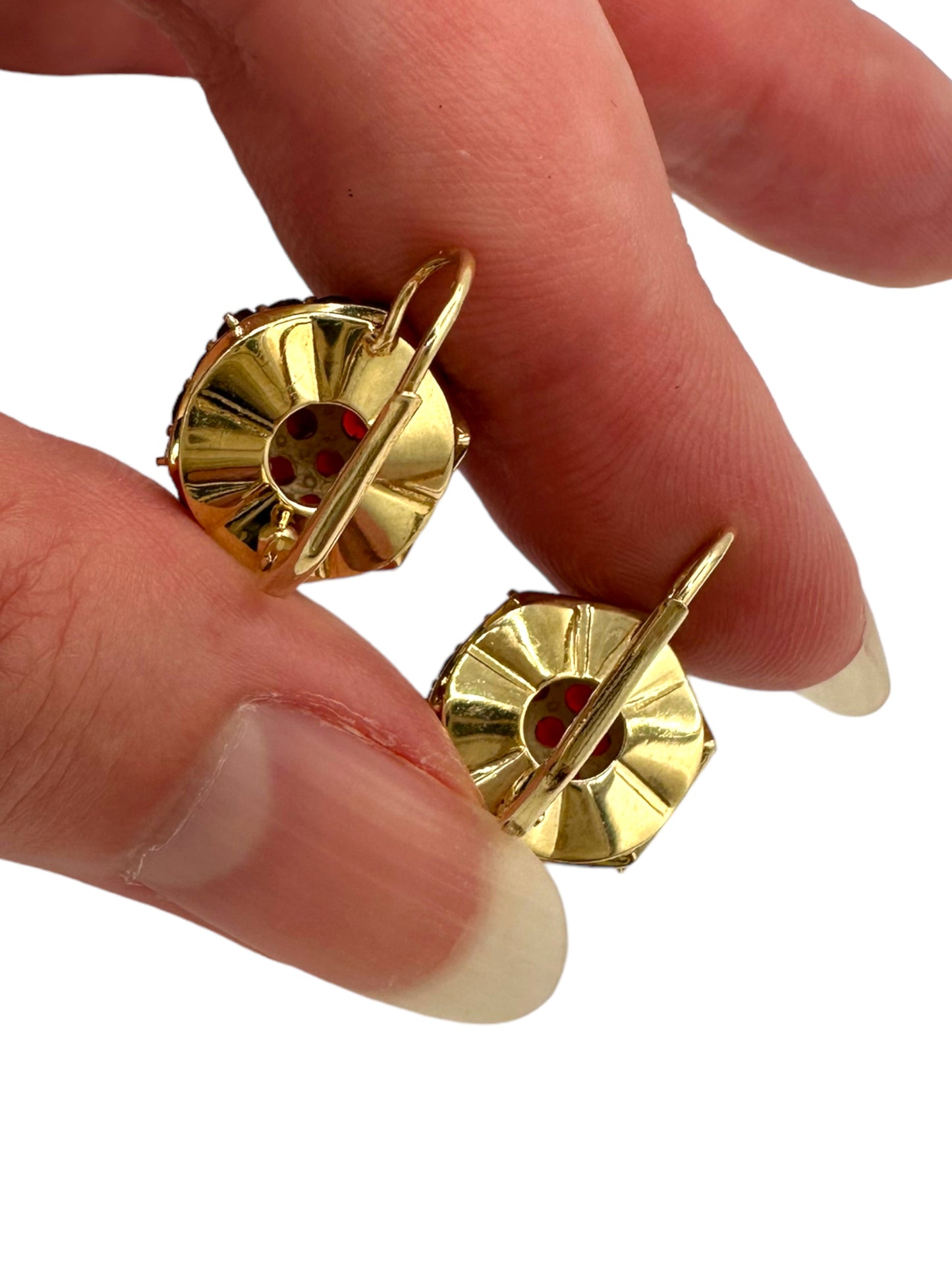 14k Garnet Drop Earrings
