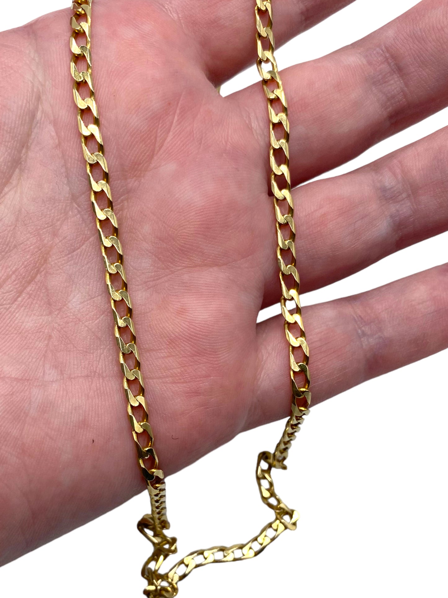 14k Flattened Squared Curb Chain Necklace