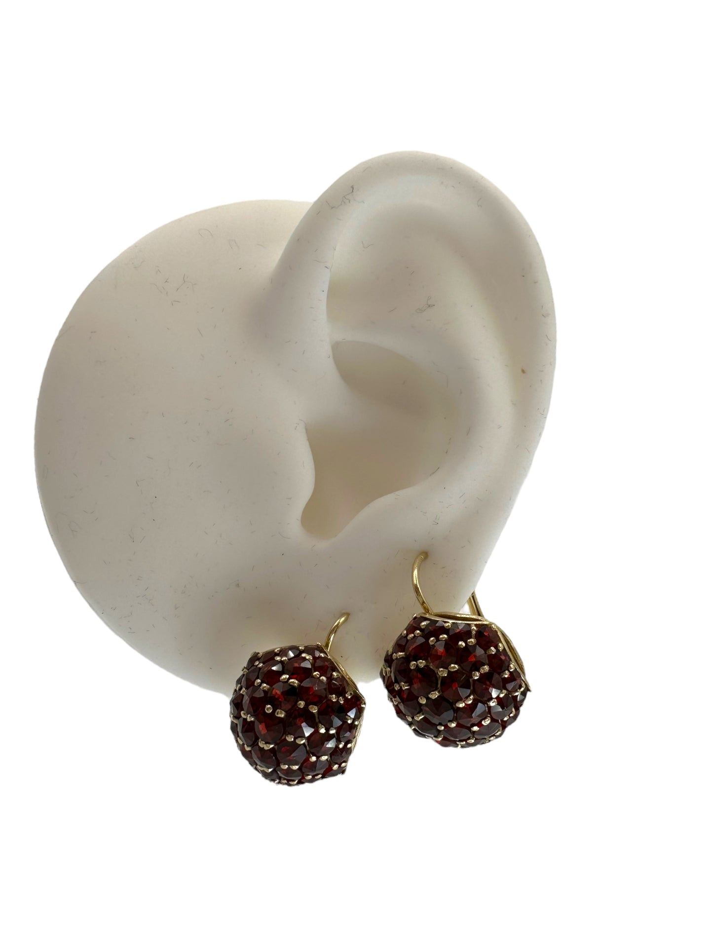 14k Garnet Drop Earrings