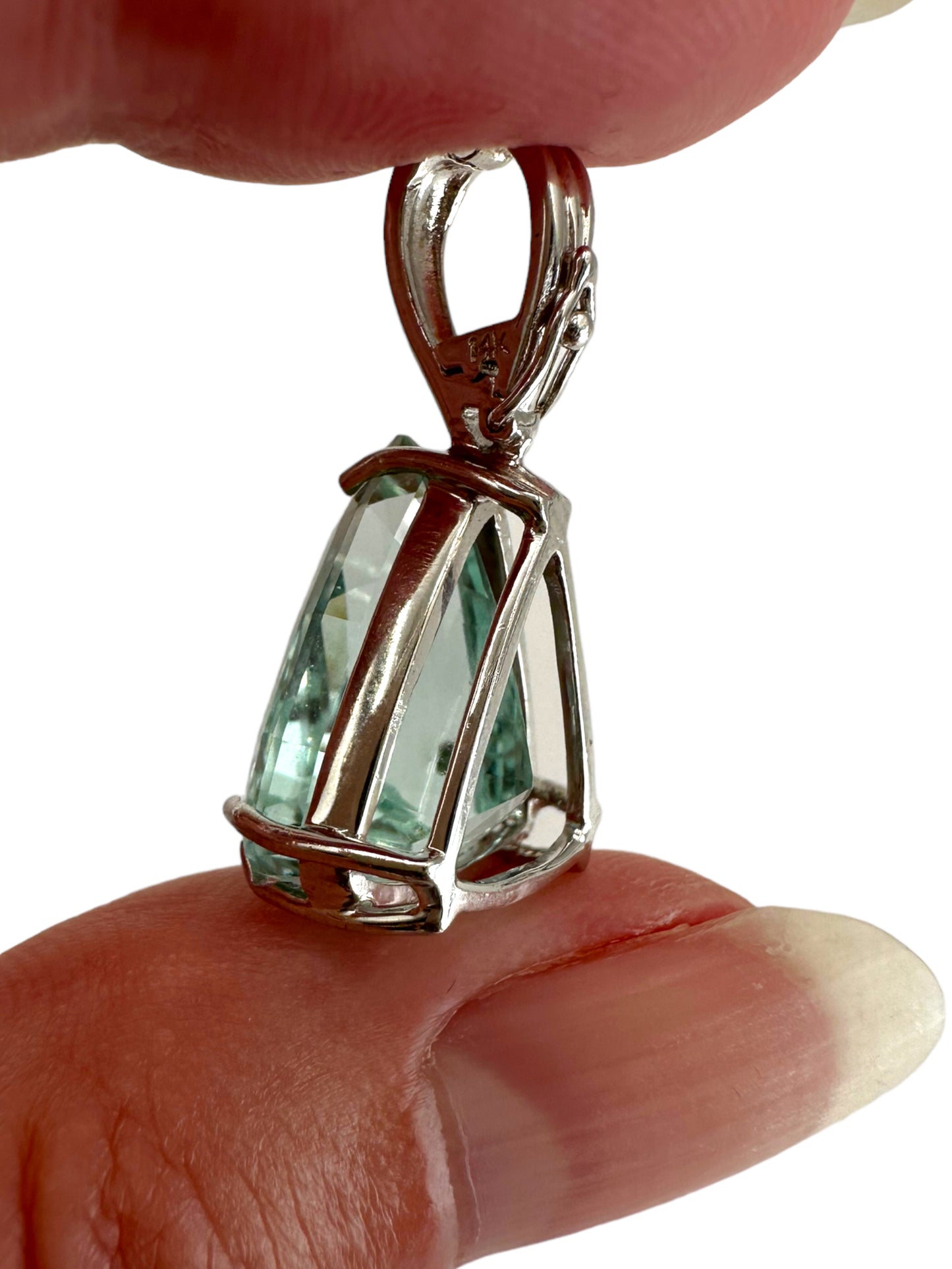 14k Aquamarine Enhancer Pendant