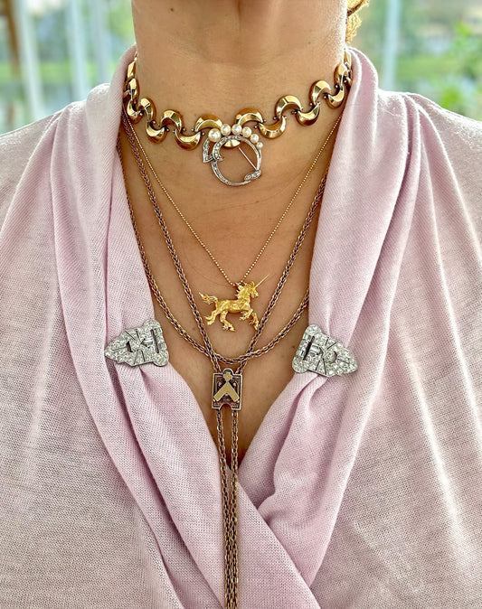 14k Victorian Slide Long-guard Necklace