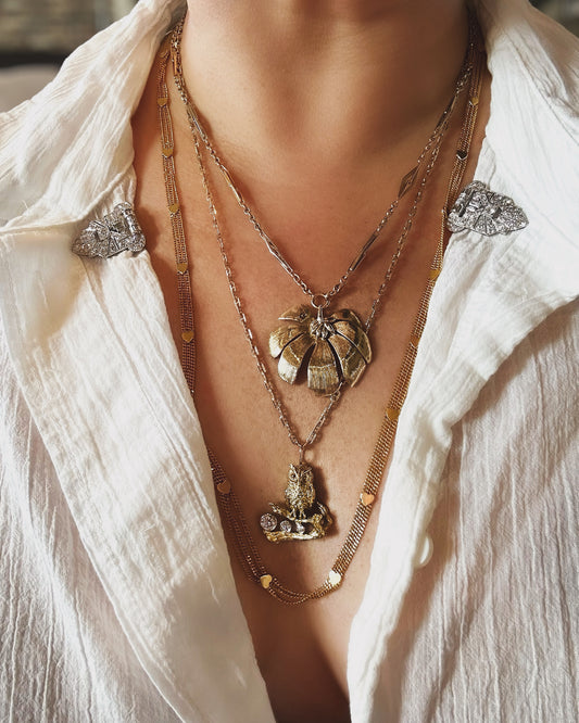 22k Heart Station Necklace