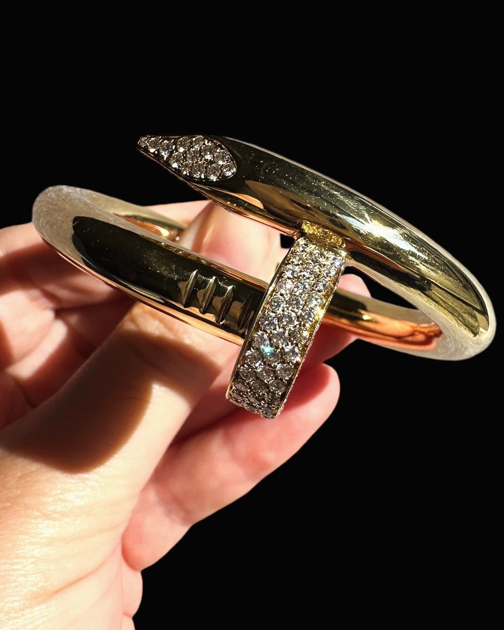 18k Statement Diamond Nail Bracelet