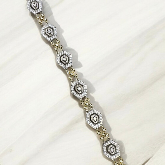 18k Diamond Hexagon Bracelet