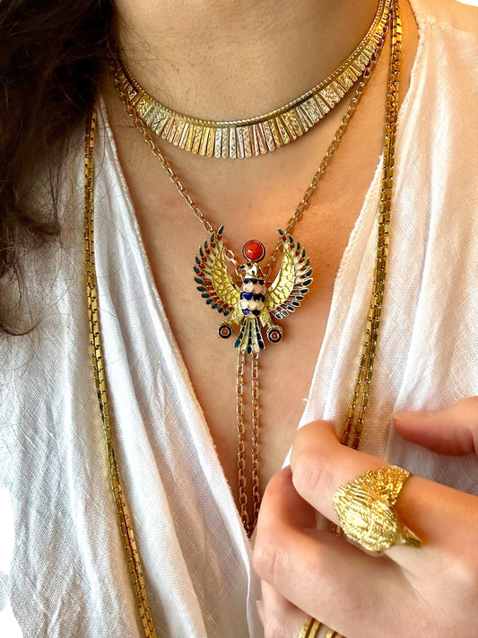 18k Tri-tone Gold Cleopatra Necklace
