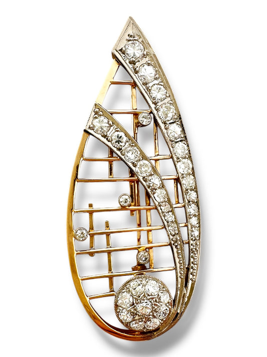 14k USSR Celestial Brooch