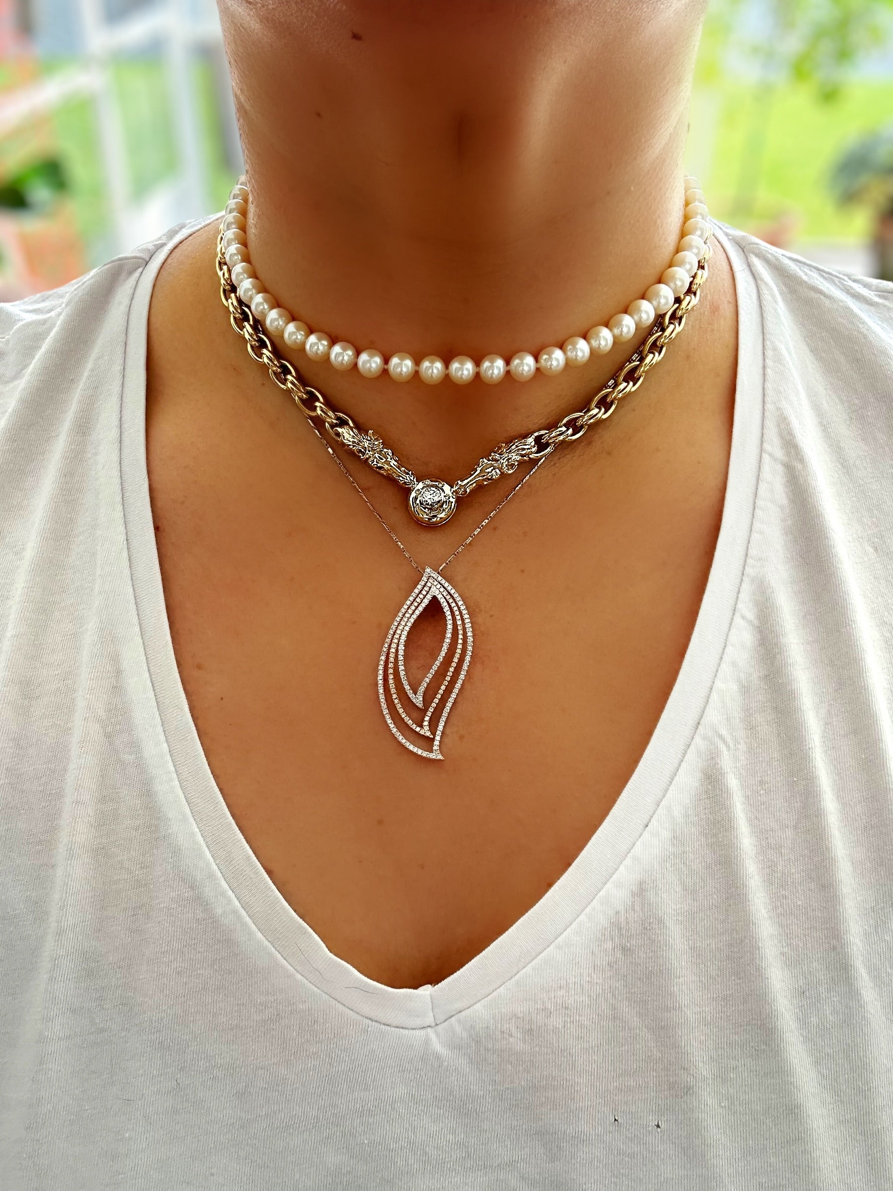 14k Diamond Horsehead Necklace