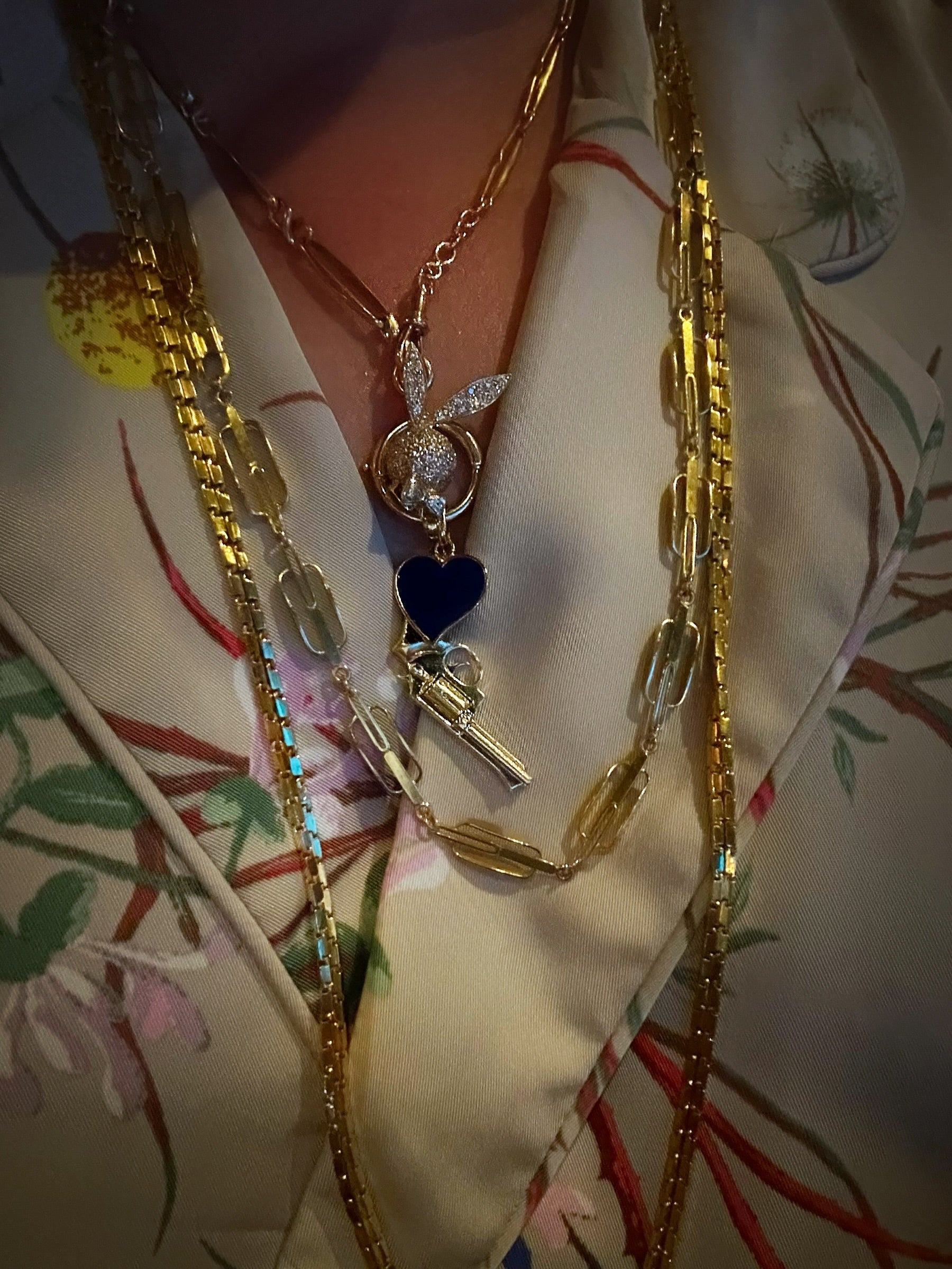 14k Diamond Playboy Bunny Pendant