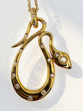 18k Snake Diamond Pendant Necklace