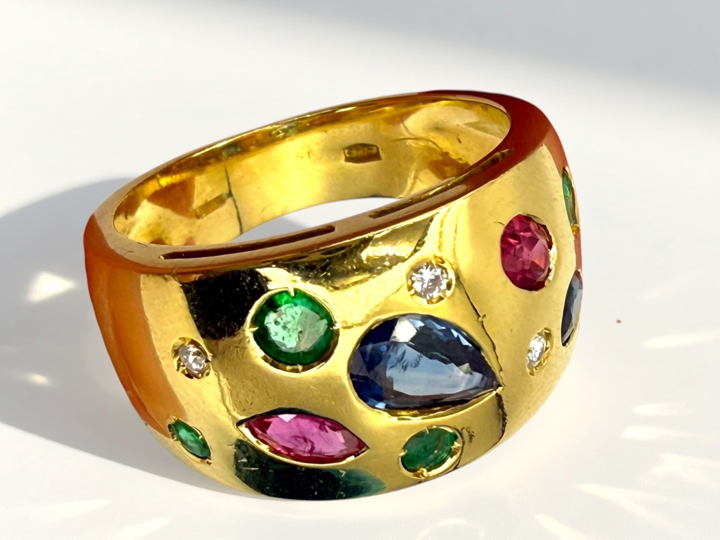 18k Multi-Gemstone Band Ring