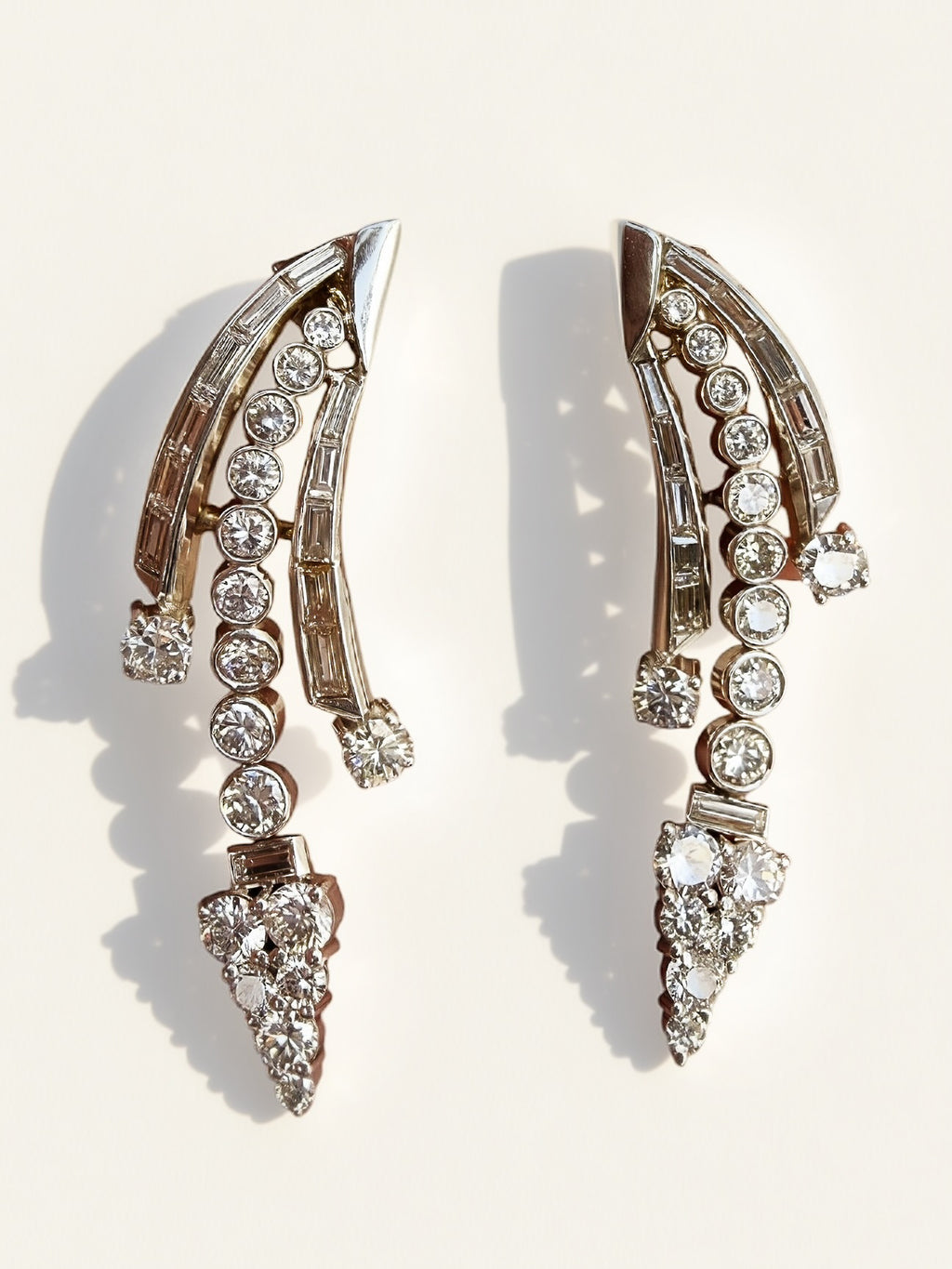 Platinum Diamond Arrow Earrings