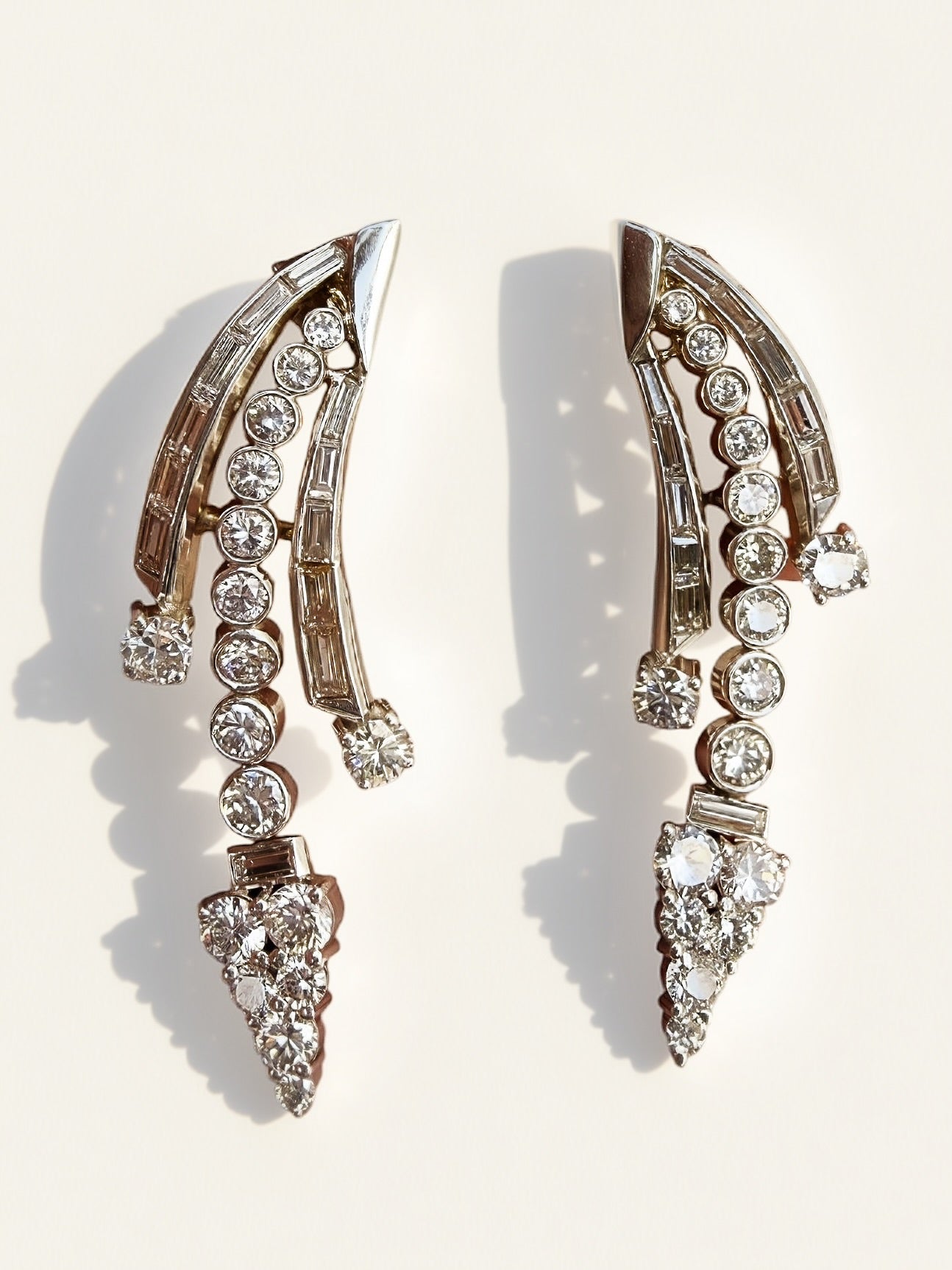 Platinum Diamond Arrow Earrings
