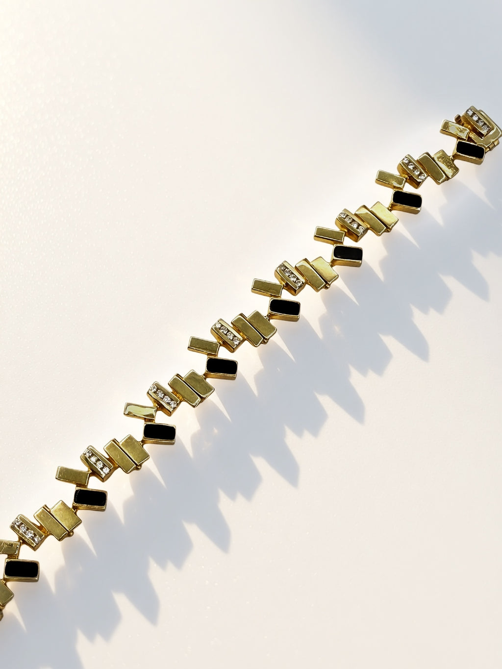 14k Onyx Diamond Bracelet