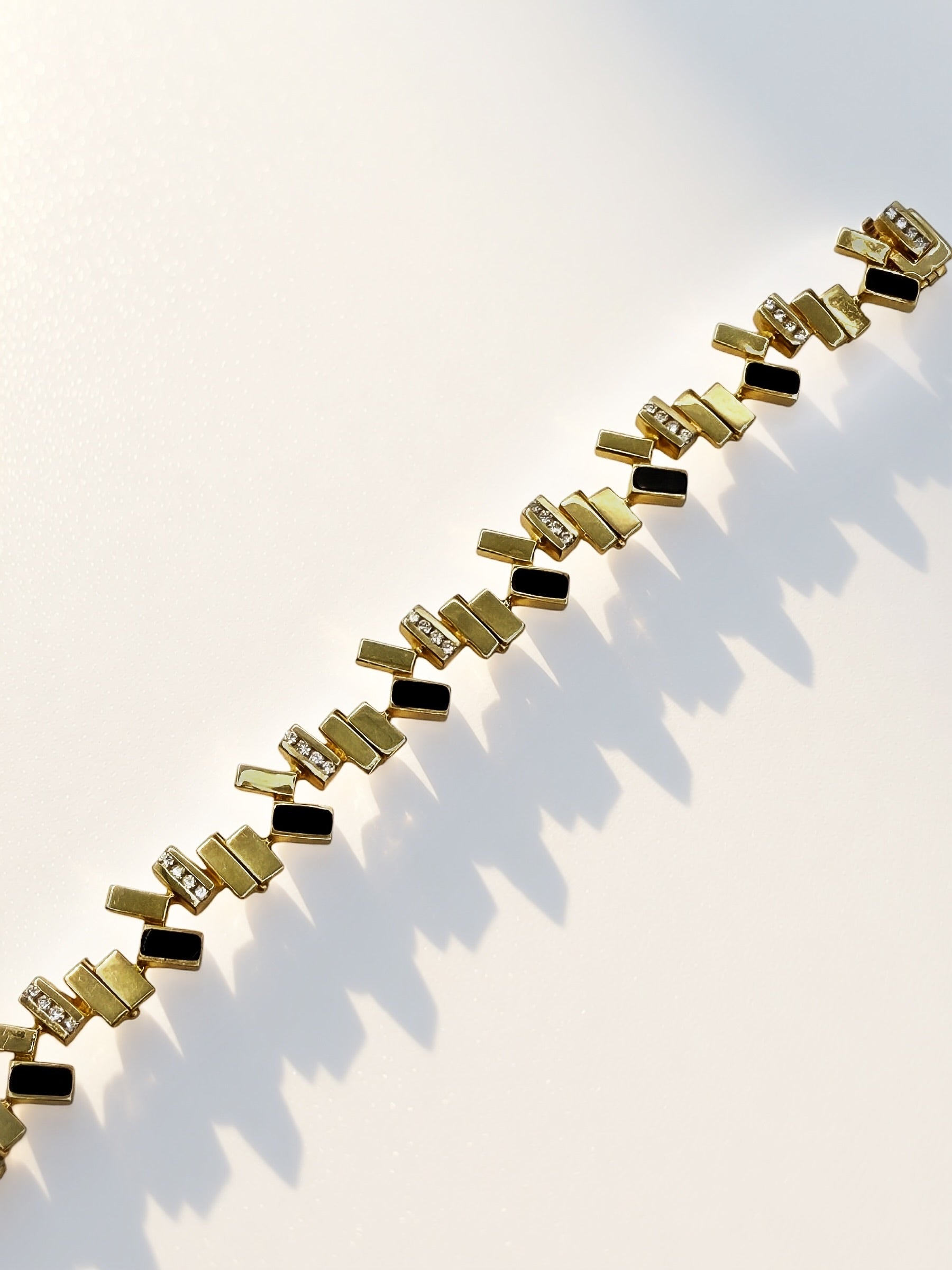 14k Onyx Diamond Bracelet