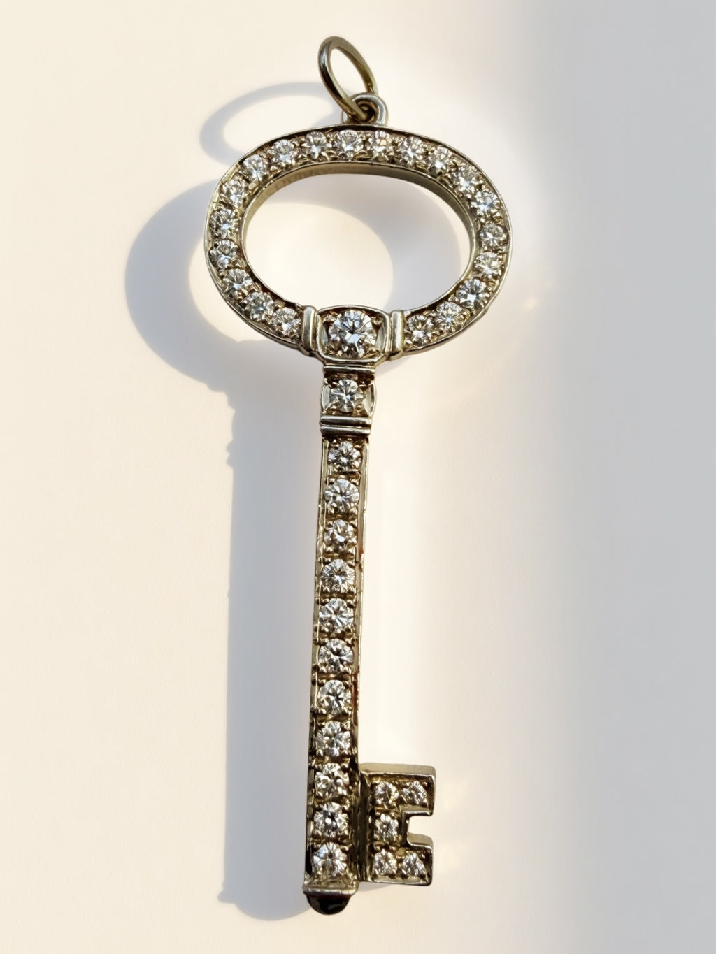 TIffany Platinum Diamond Key Pendant