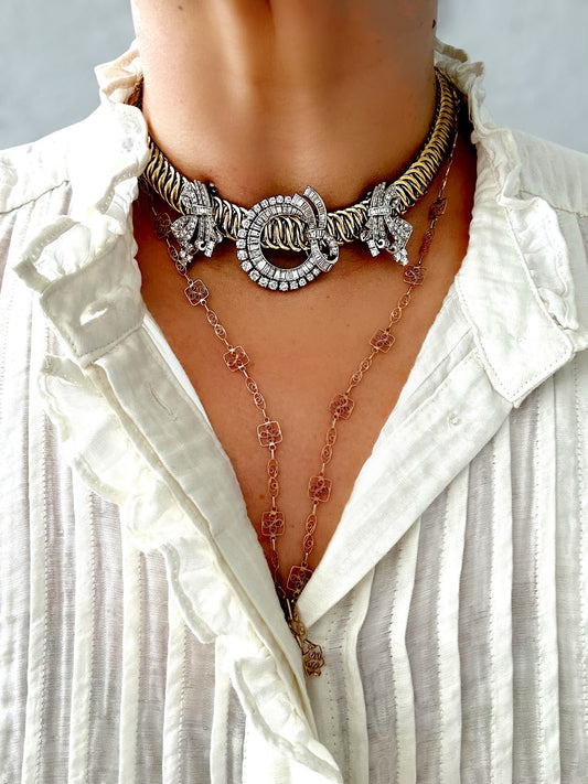 14k Woven Link Collar Necklace
