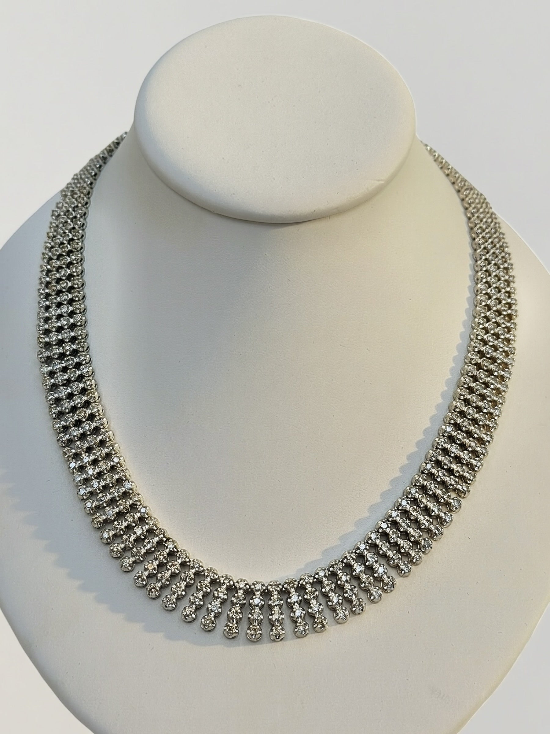 14k Diamond Fringe Collar Necklace