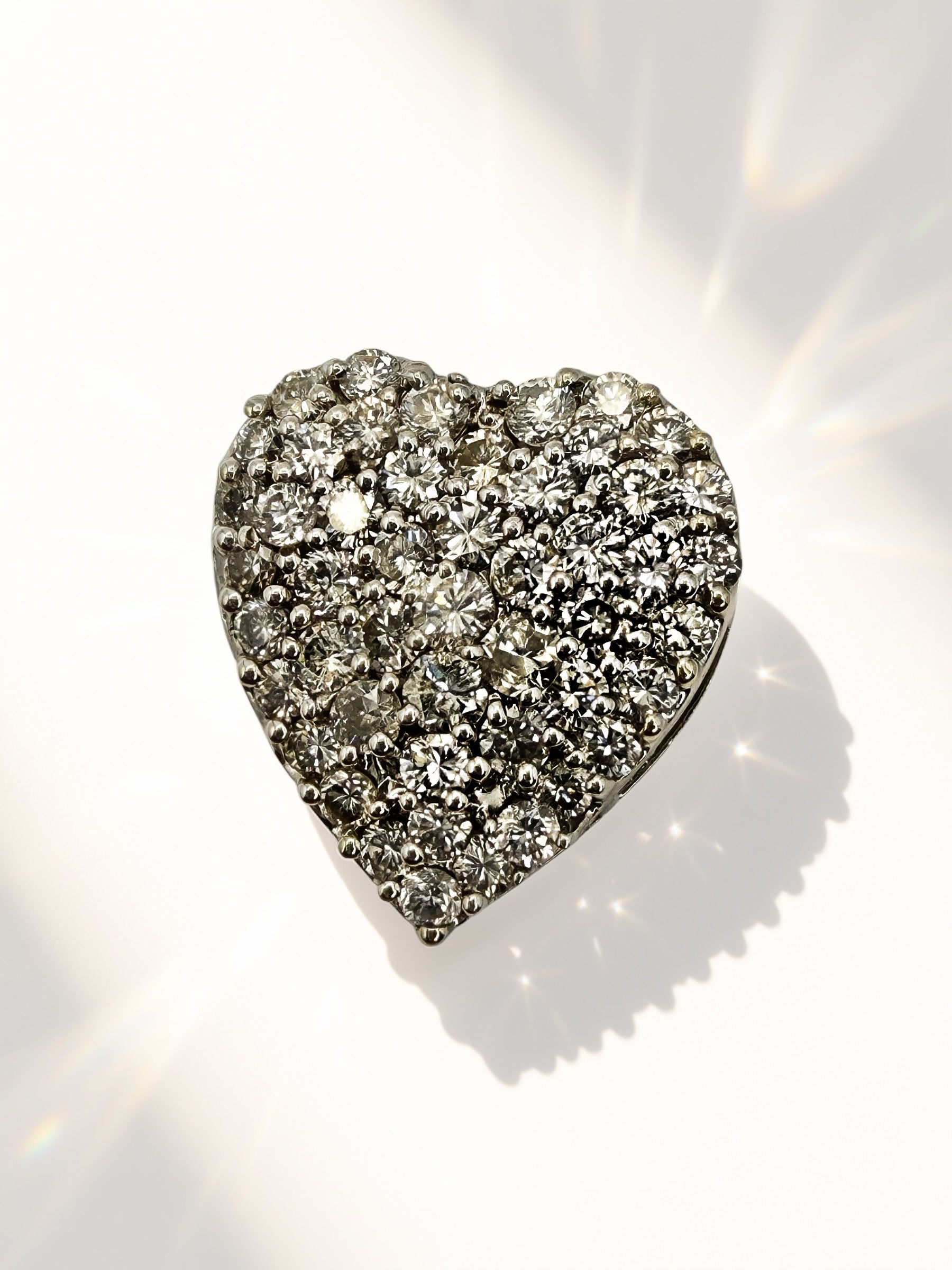 14k Diamond Heart Slide Pendant