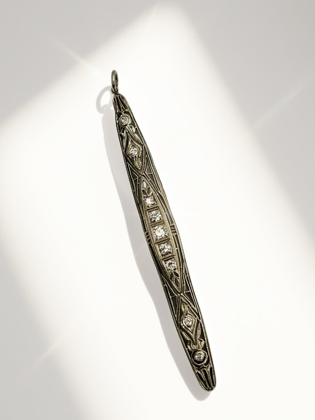 Art Deco Platinum Diamond Pendant