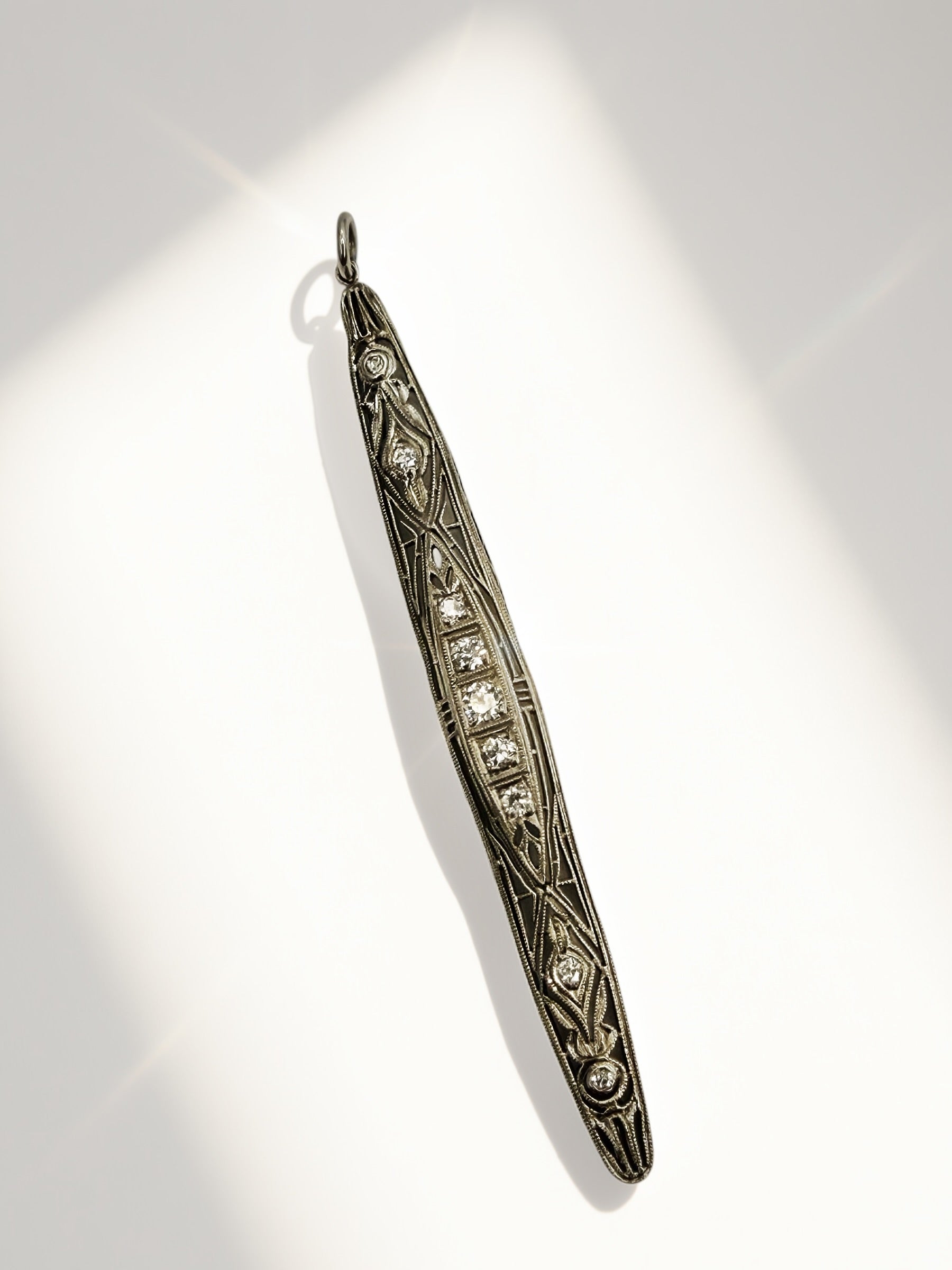 Art Deco Platinum Diamond Pendant