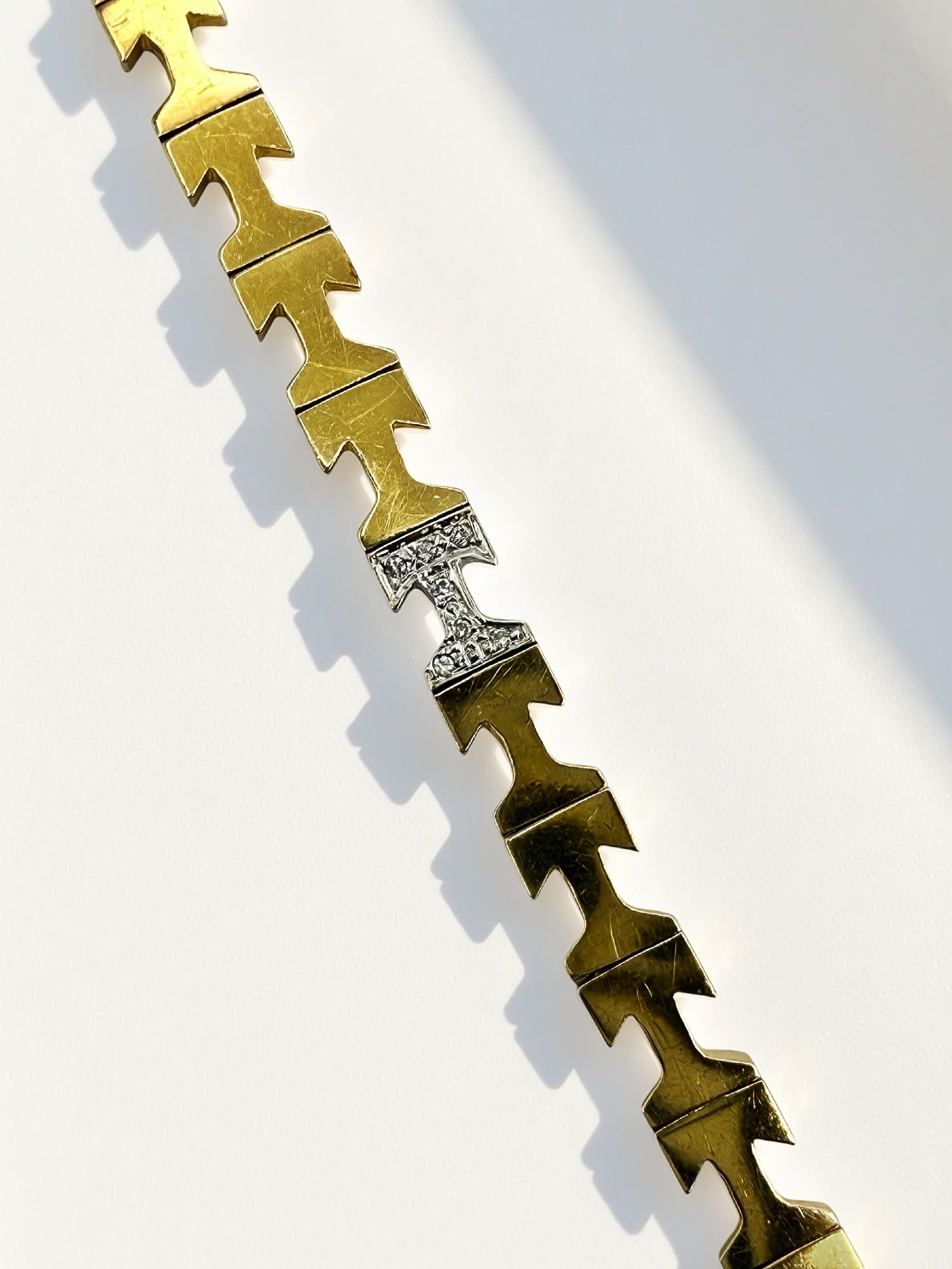 14k Diamond “T” Bracelet