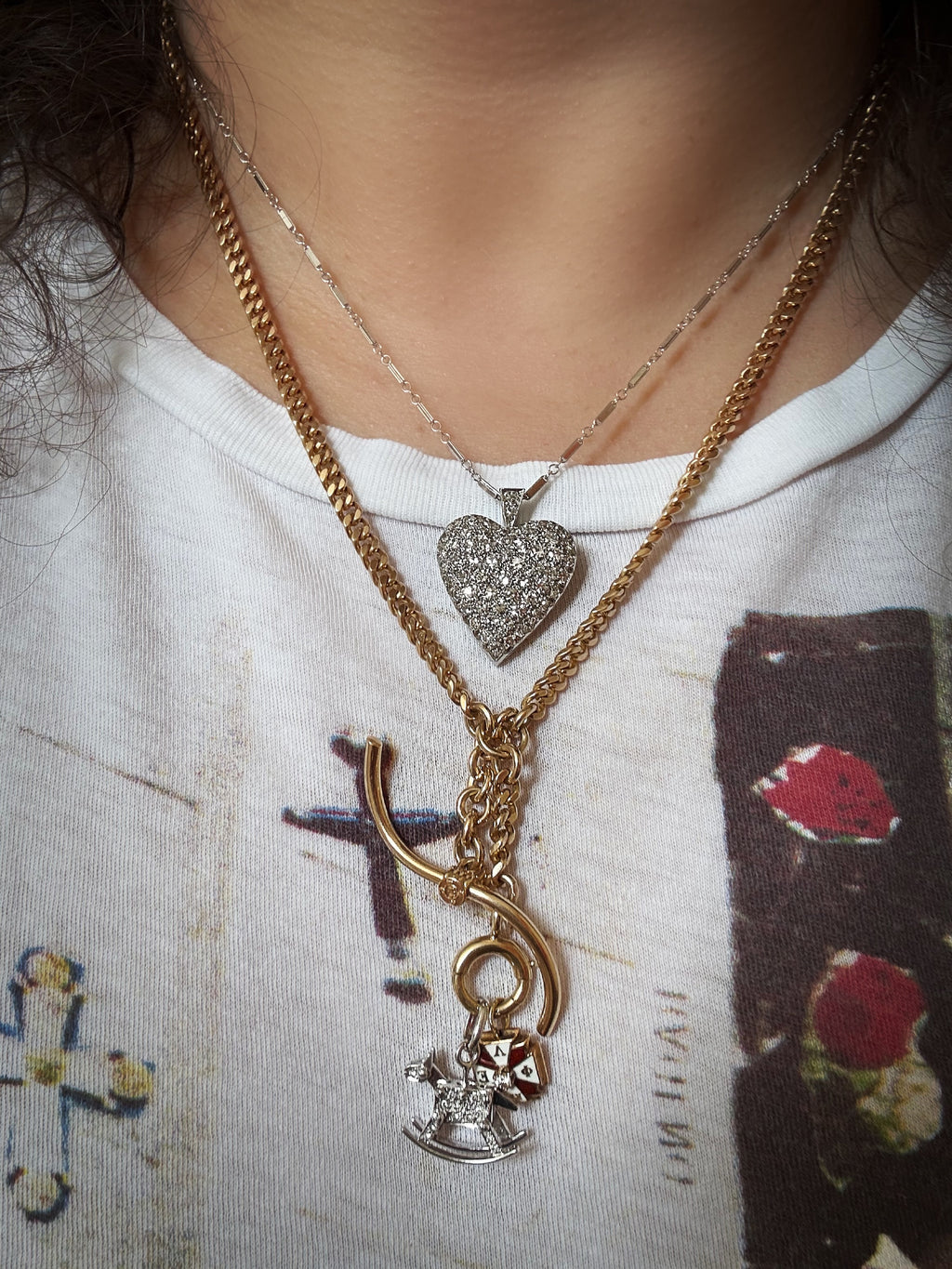 Platinum Diamond Heart Pendant and Chain