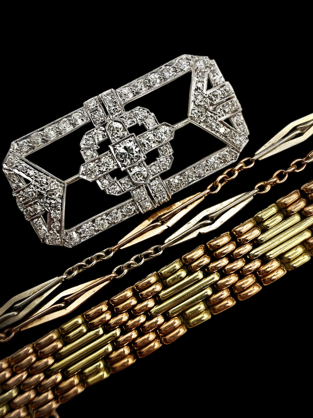 Art Deco Platinum Diamond Brooch