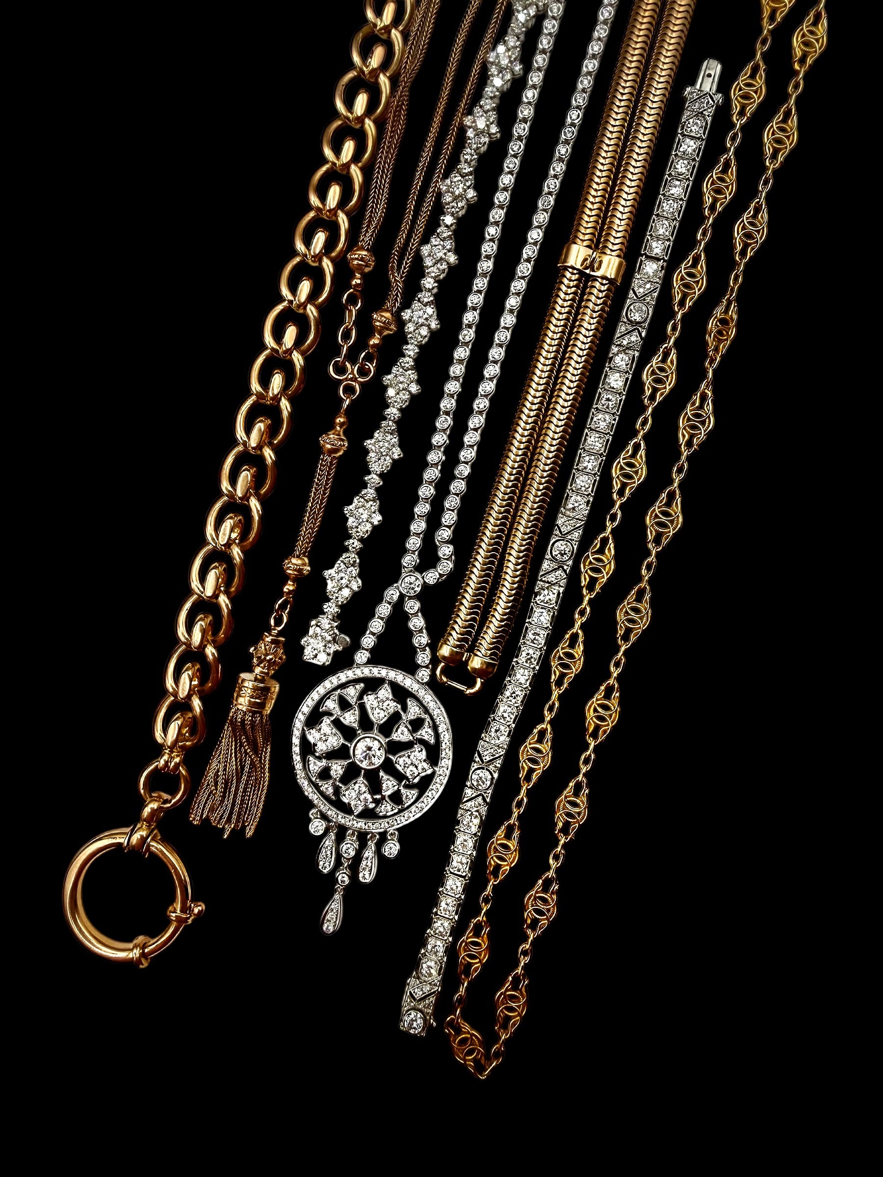 18k Early 1900s Handmade Chain