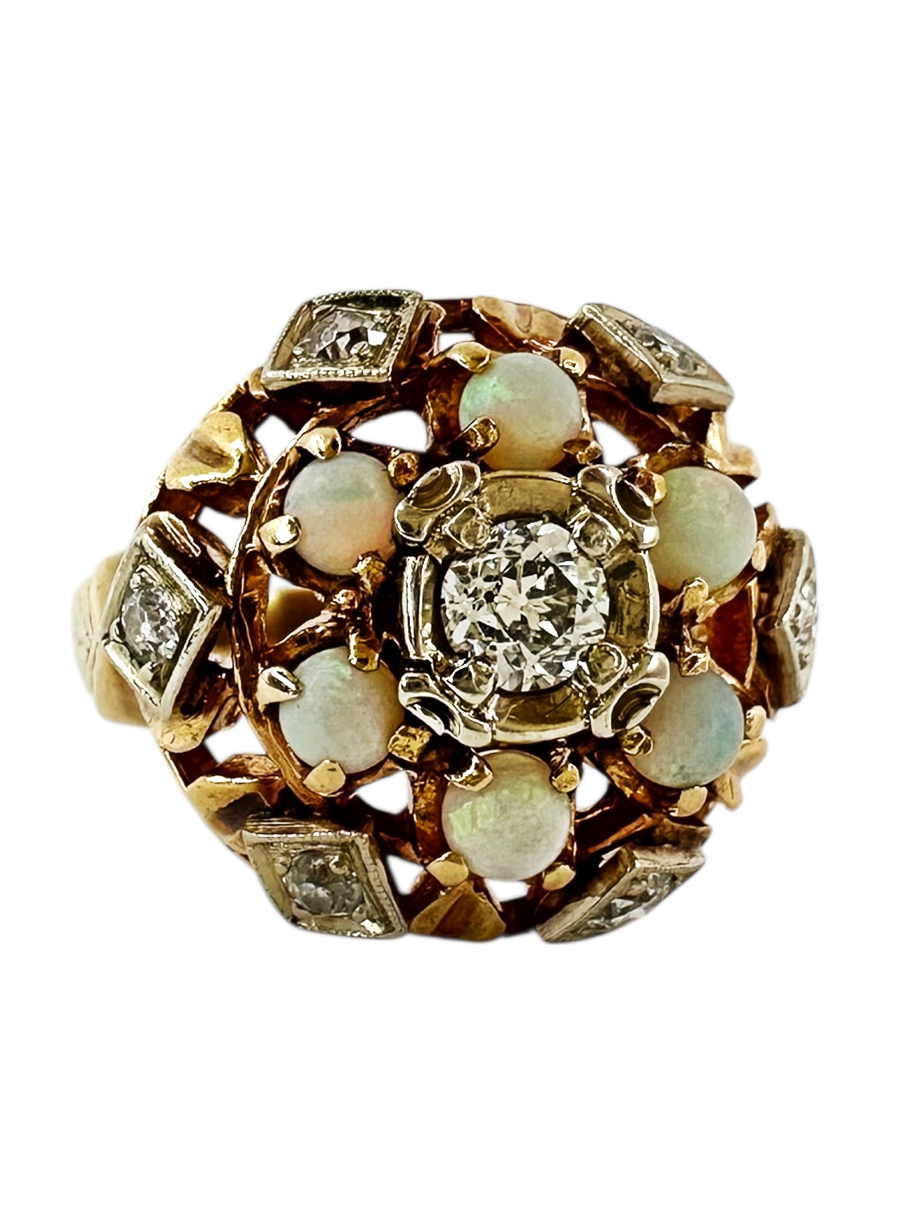 14k Opal Diamond Ring