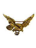 18k French Diamond Eagle Brooch