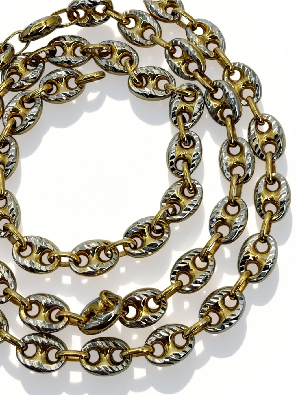 14k Two-tone Mariner Link Chain Necklace