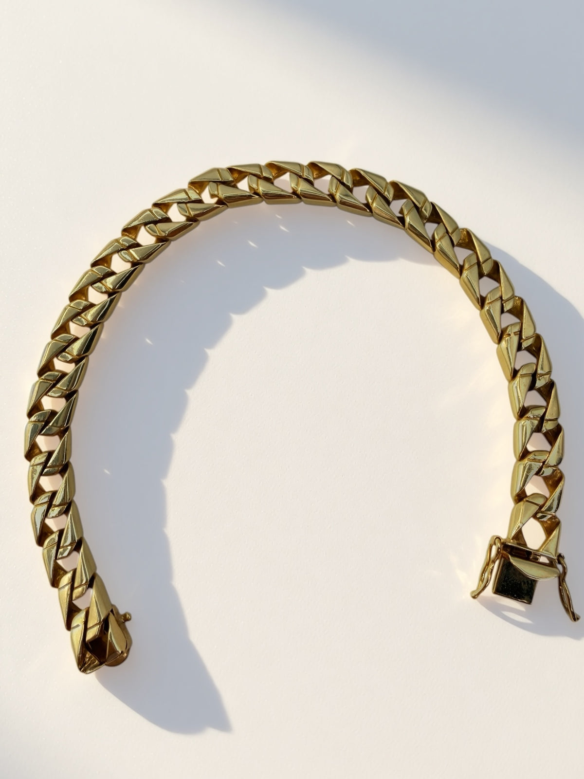 14k Squared Curb Bracelet