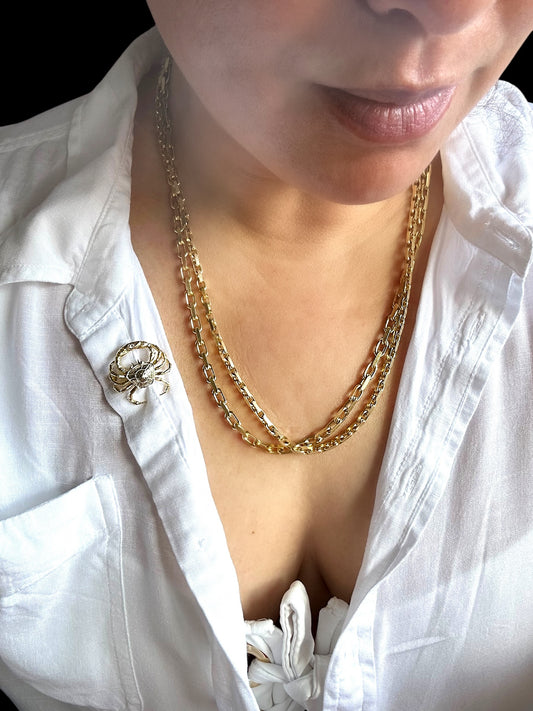 14k Biker Link Chain Necklace - Medium Link