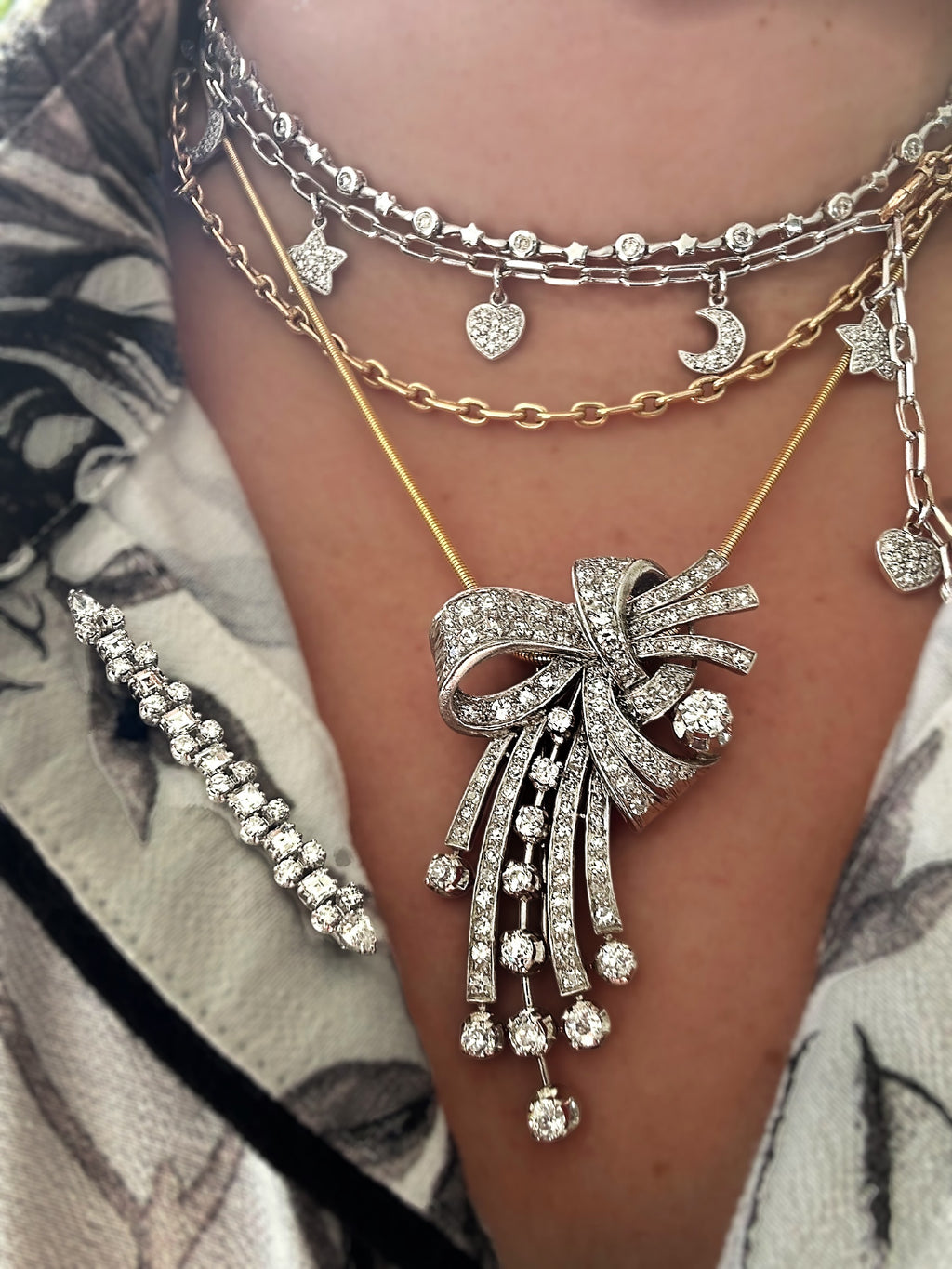 14k Diamond Charm Bracelet