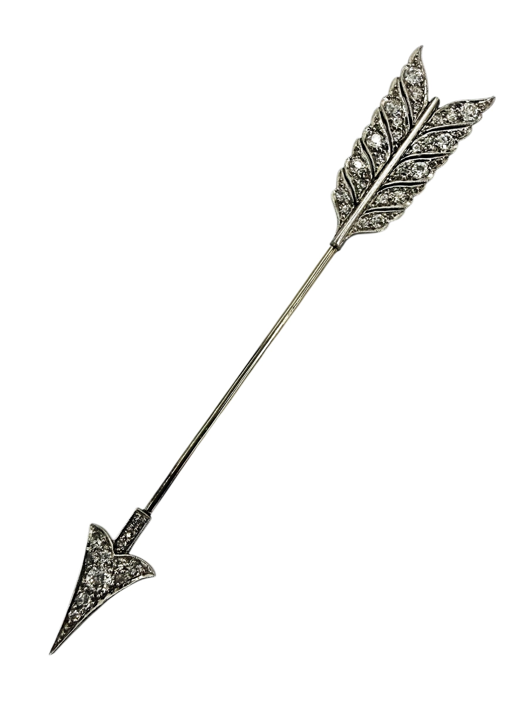 Platinum/18k Art Deco Arrow Brooch