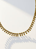 22k Ball Bead Fringe Necklace