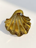 18k Diamond Shell Brooch