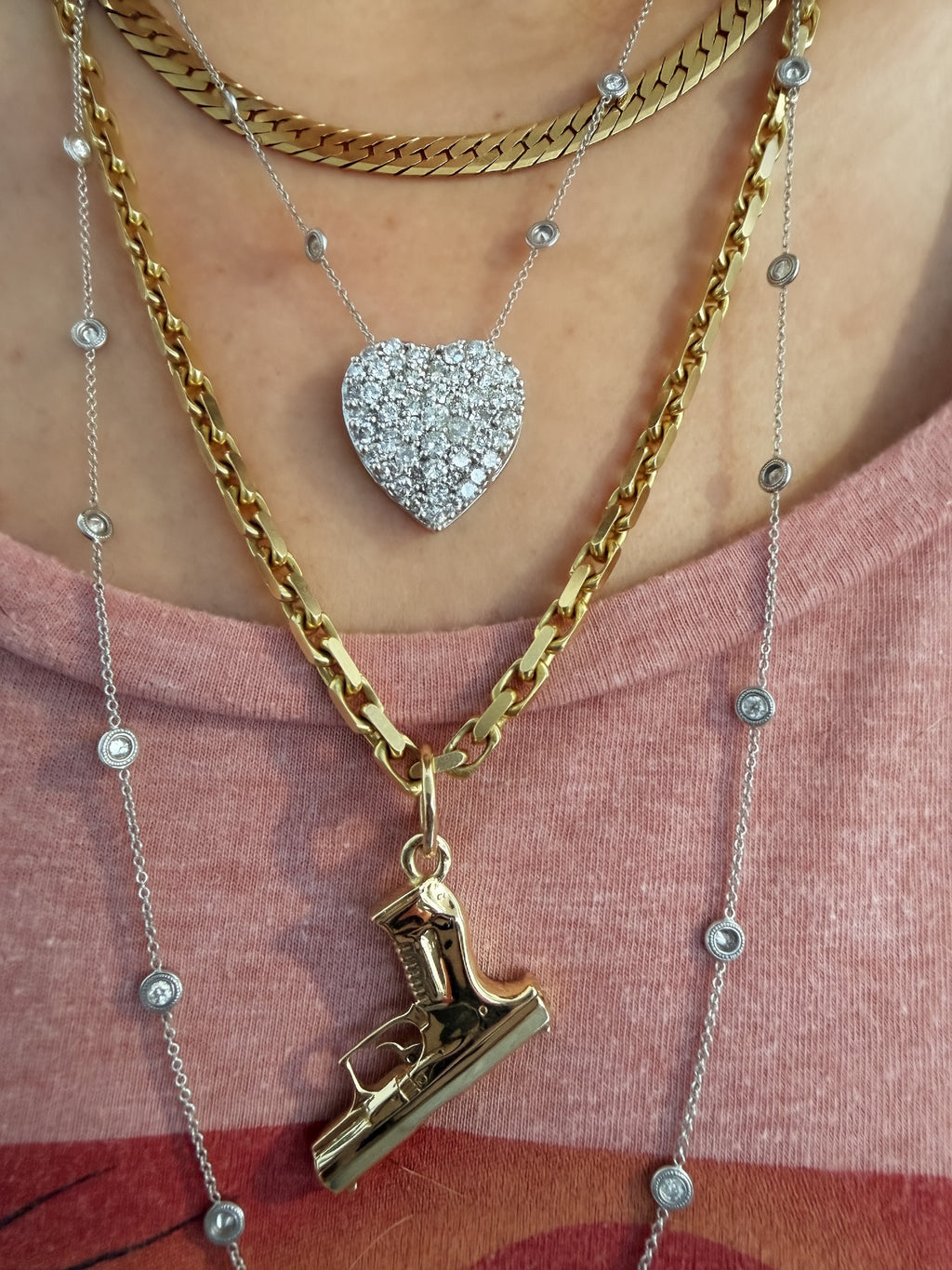 14k Biker Link Chain Necklace - Medium Link
