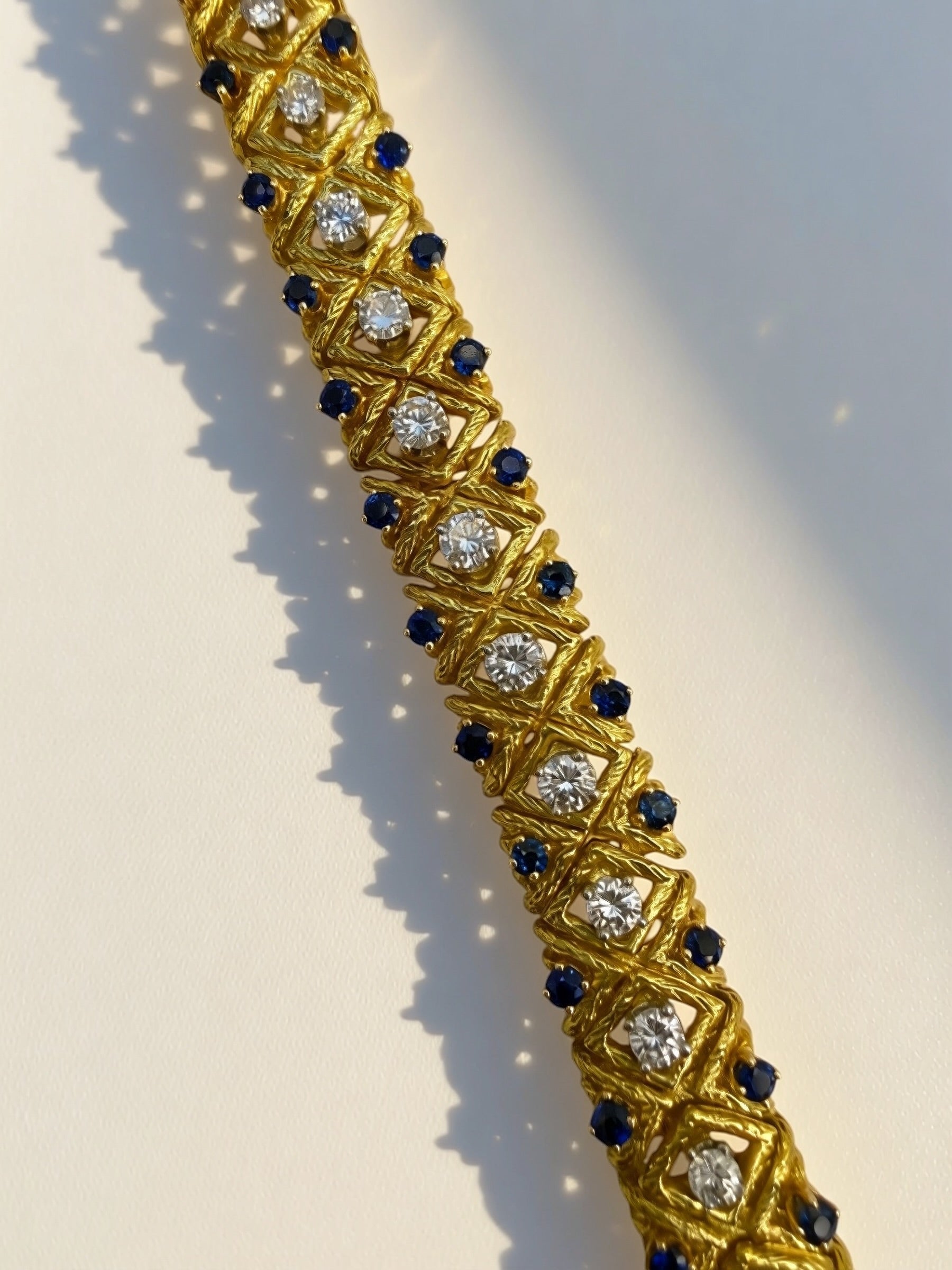 18k Sapphire Diamond Bracelet 1960s