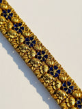 18k Large Art Nouveau Enamel Floral Bracelet