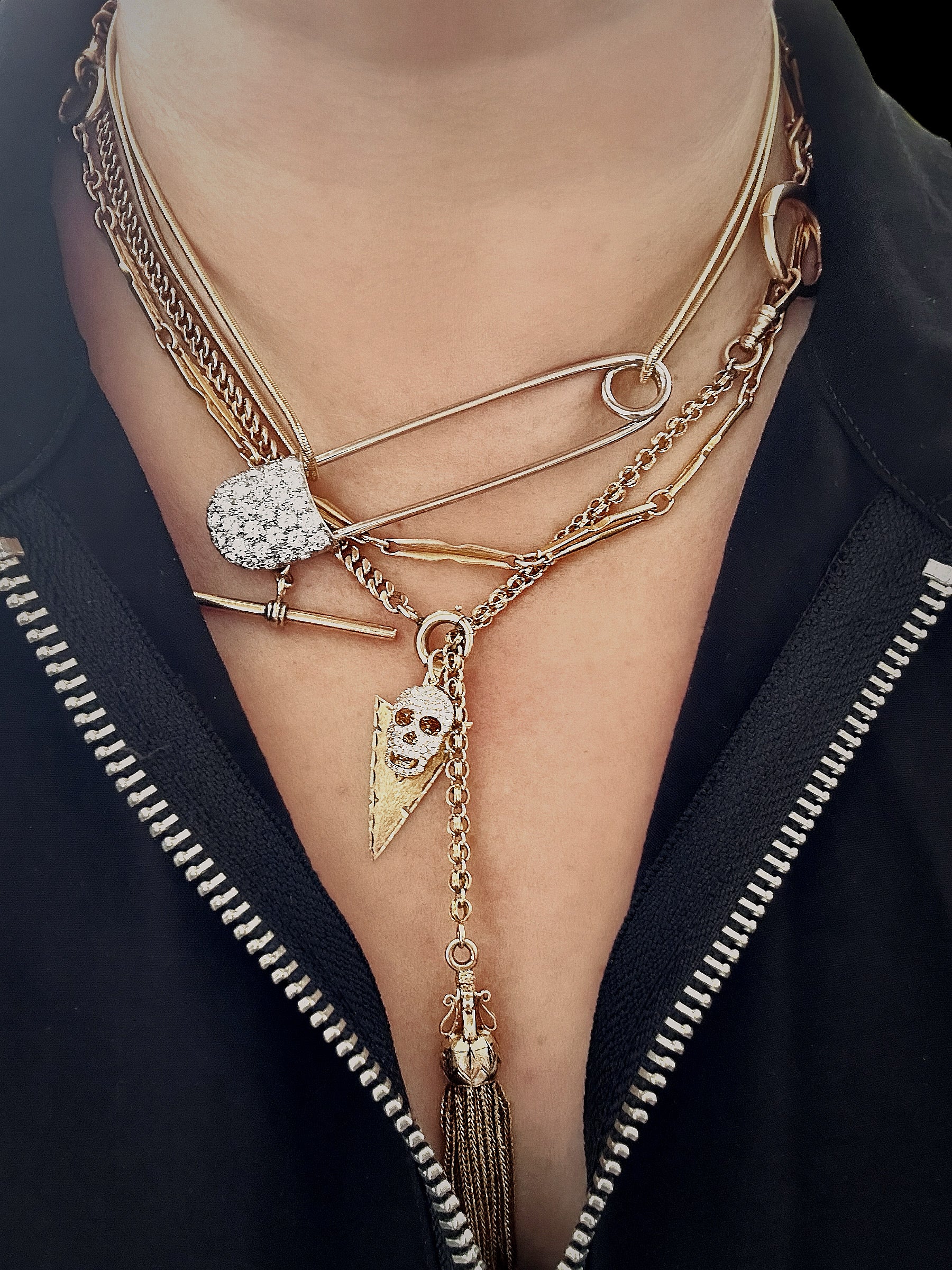 14k Yellow Gold Tassel Fob Chain