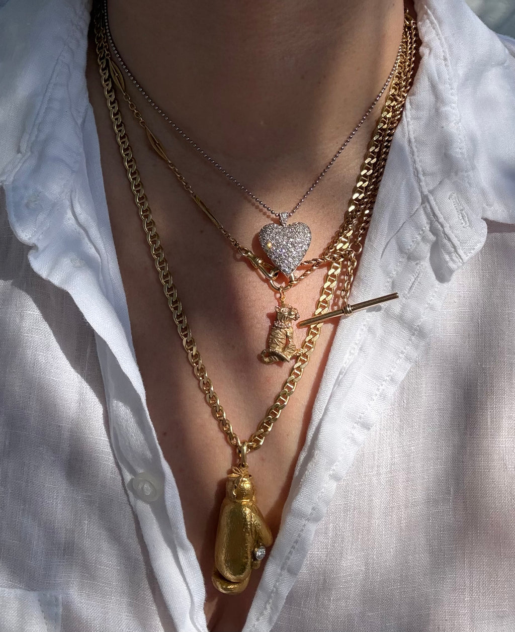 18k Signed Trophy Boxing Gloves Pendant