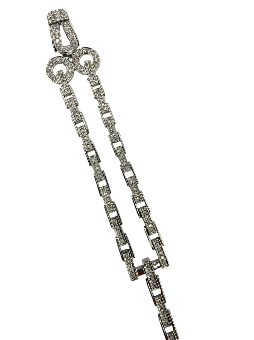 14k Diamond Bar Chain Link Bracelet Hook & Eye Closure