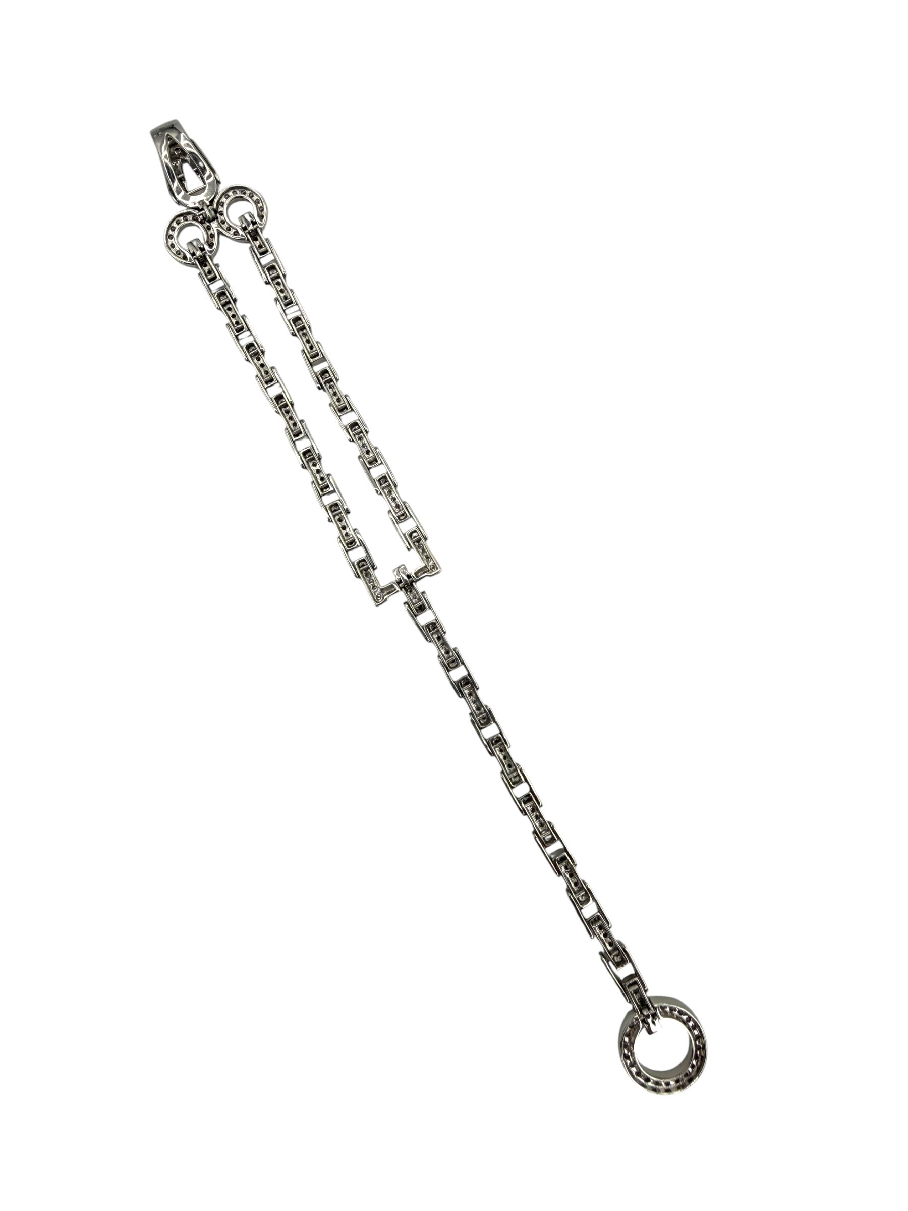 14k Diamond Bar Chain Link Bracelet Hook & Eye Closure