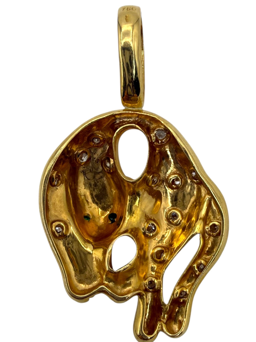 18k Diamond Hanging Panther Pendant