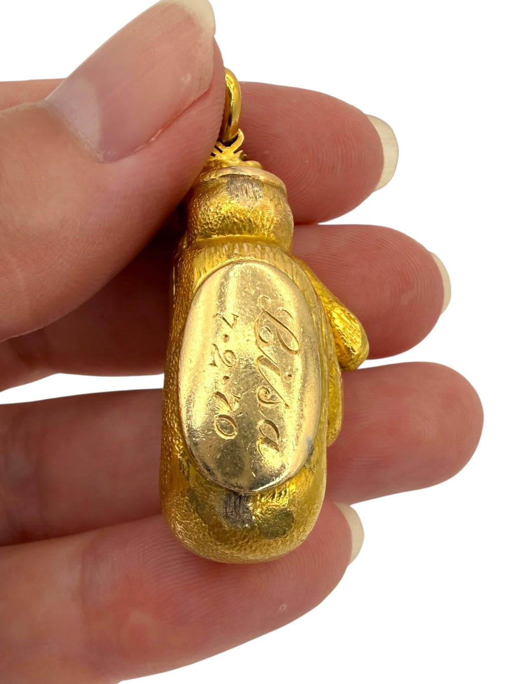18k Signed Trophy Boxing Gloves Pendant