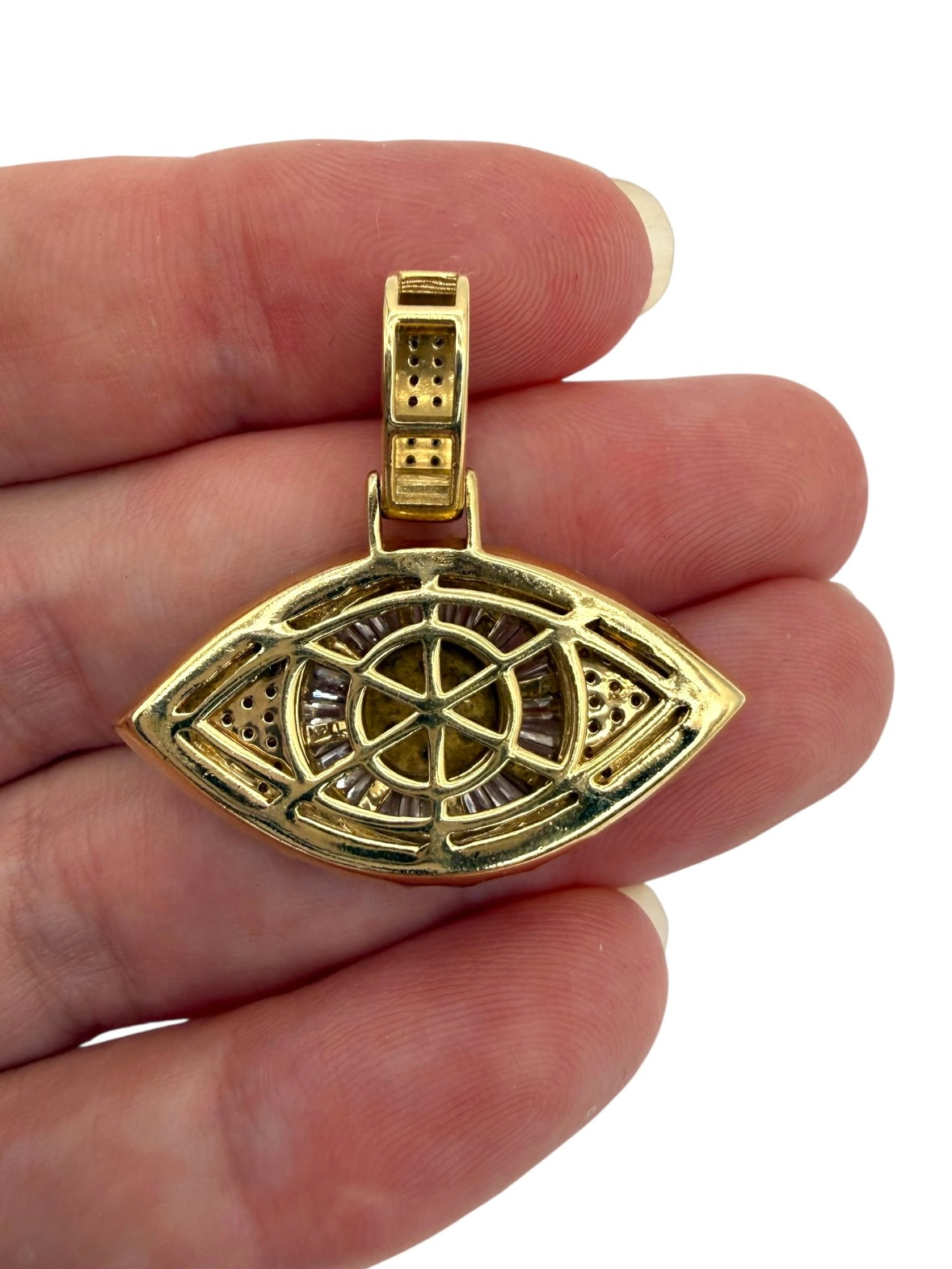 14k Diamond Evil Eye Pendant