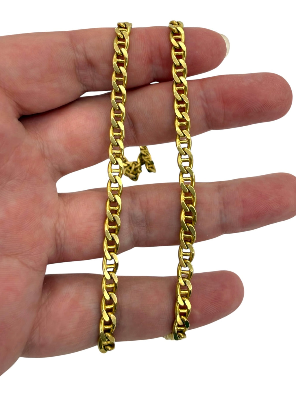 18k Flat Mariner Link Chain Necklace