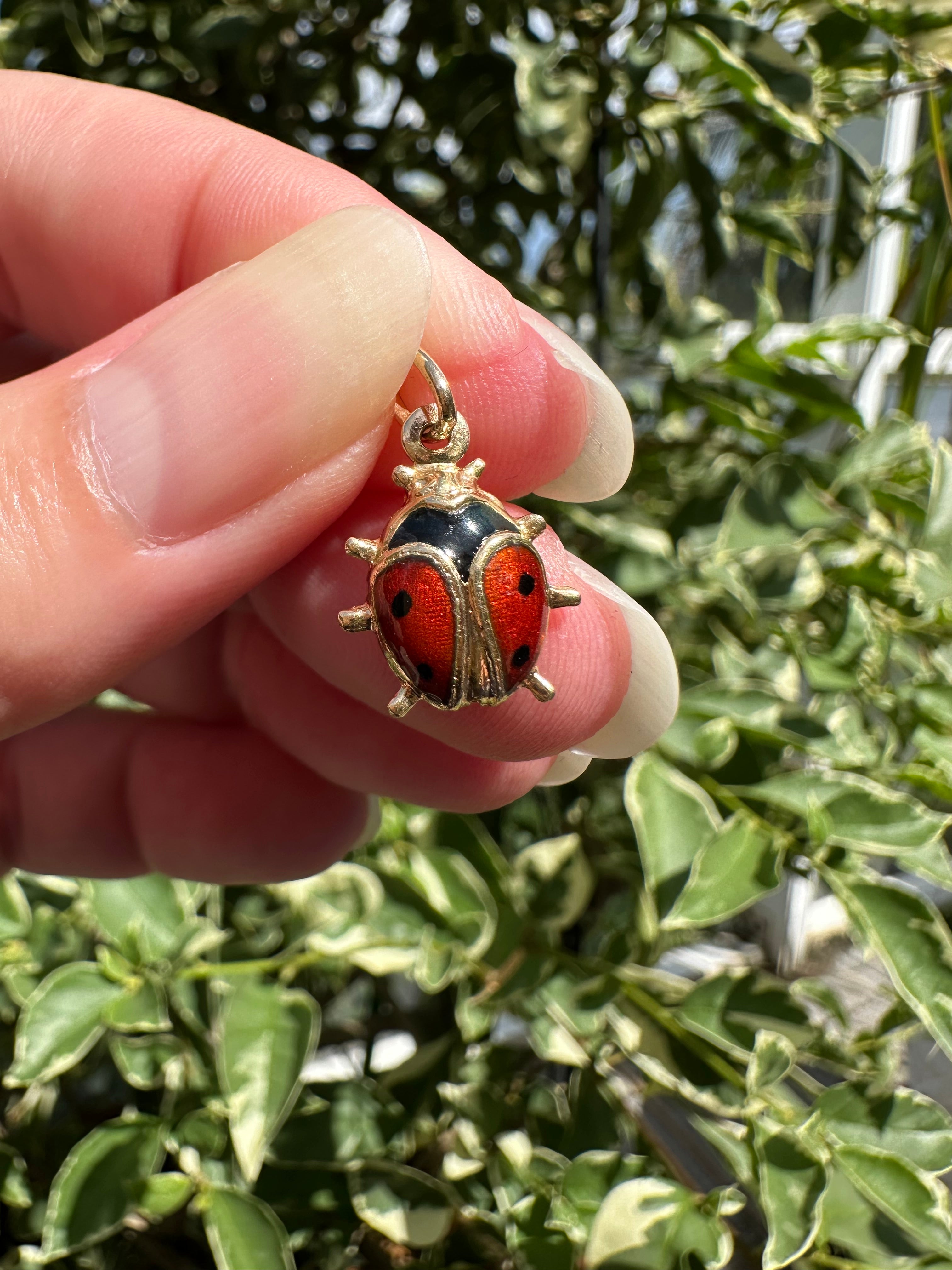 18k Enamel Ladybug Charm